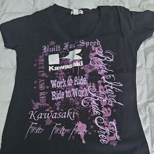 Black  Womans Kawasaki T-Shirt